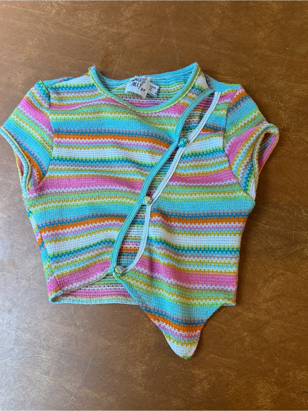 Princess Polly rainbow knit crop top
